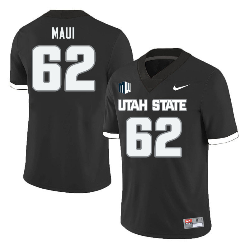 Utah State Aggies #62 Aloali'i Maui College Football Jerseys Stitched Sale-Black